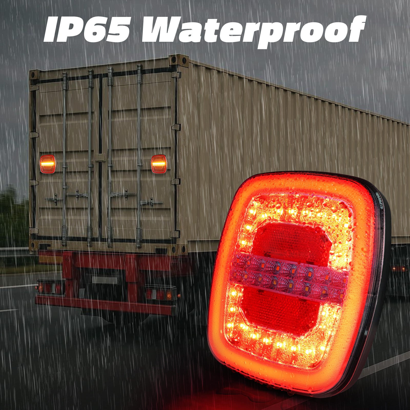 Waterproof magnetic towing lights for highway driving